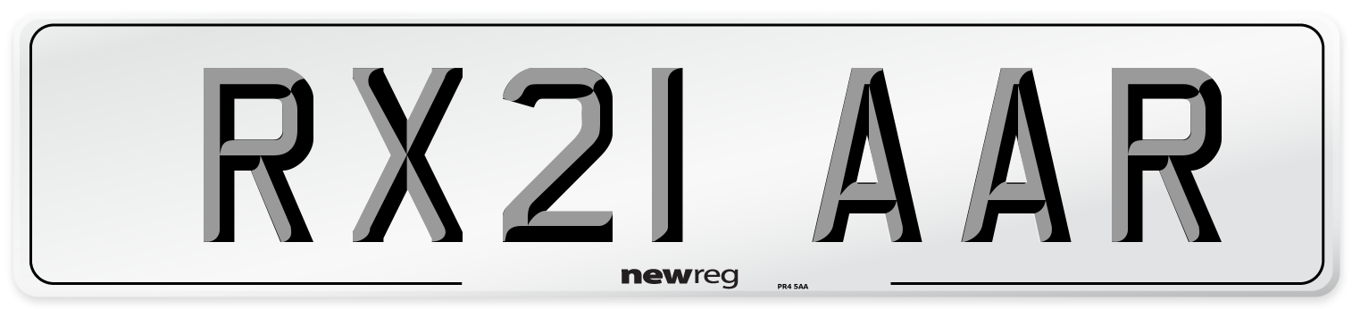 RX21 AAR Number Plate from New Reg